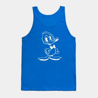 Cool White 1930s Cartoon Duck Tank Top